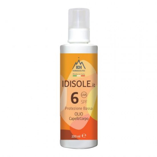 Idisole-IT Protezione Solare Bassa SPF 6 Olio Corpo E Capelli 200ml