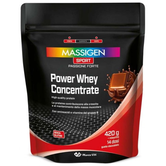 Marco Viti - Massigen Sport Power Whey Concentrate Cioccolato Confezione 420 Gr